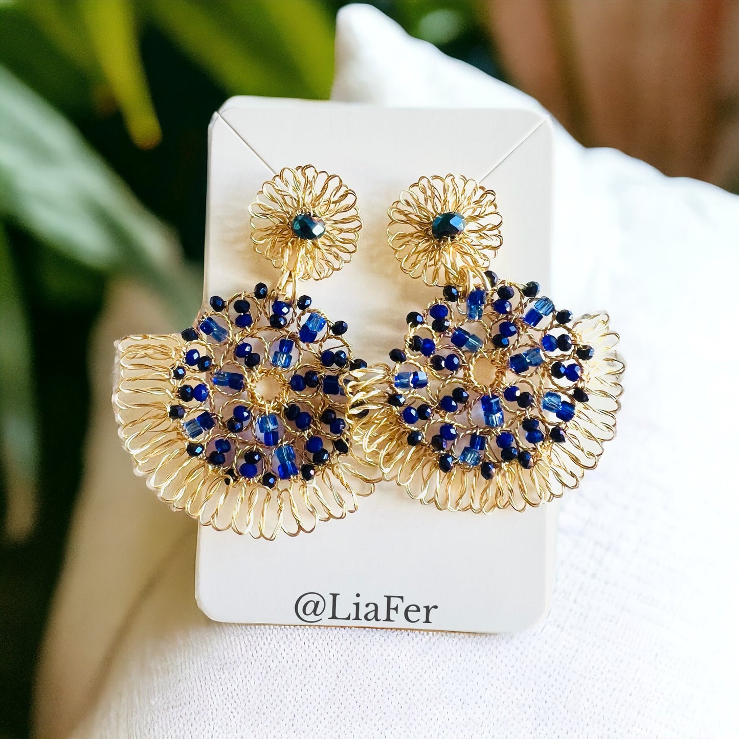 Abanico azul/ earrings